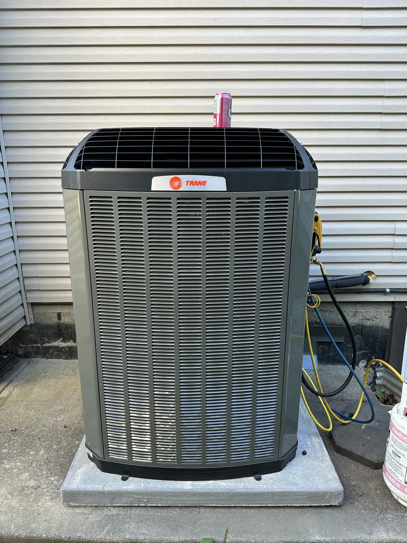 Trane unit hooked up, insulated, and tested